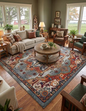 Light Blue Isabella Square Rug