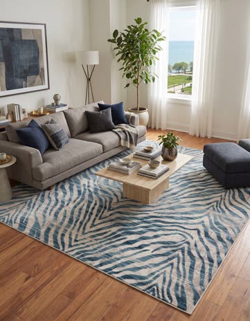 Blue Finsbury Square Rug