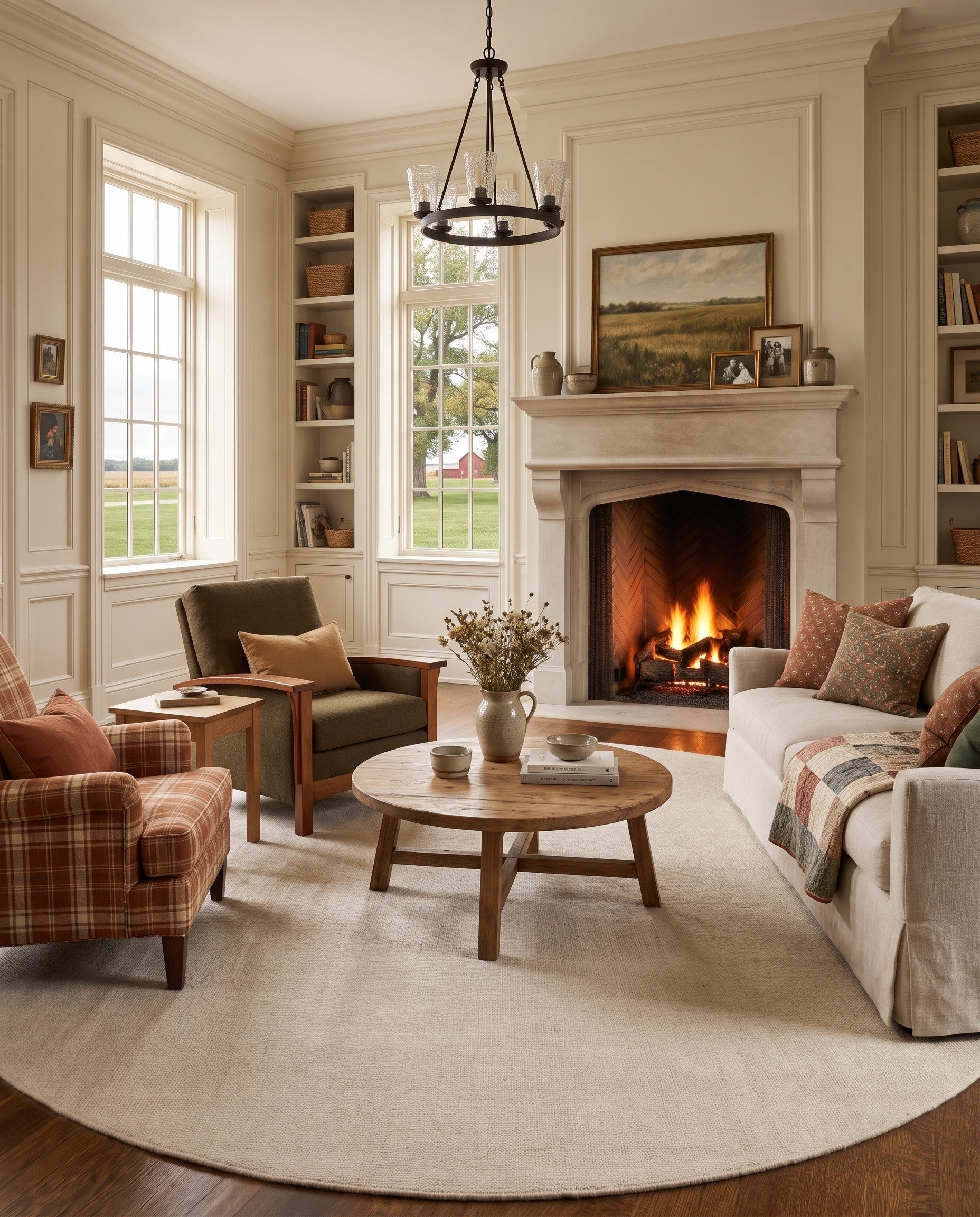 13' 1 x 13' 1 Hand Woven Jill Zarin English Manor Wool Round Rug