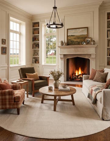 13' 1 x 13' 1 Hand Woven Jill Zarin English Manor Wool Round Rug
