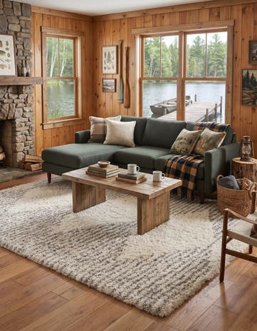 Pearl and Gray Infinity Shag Rug