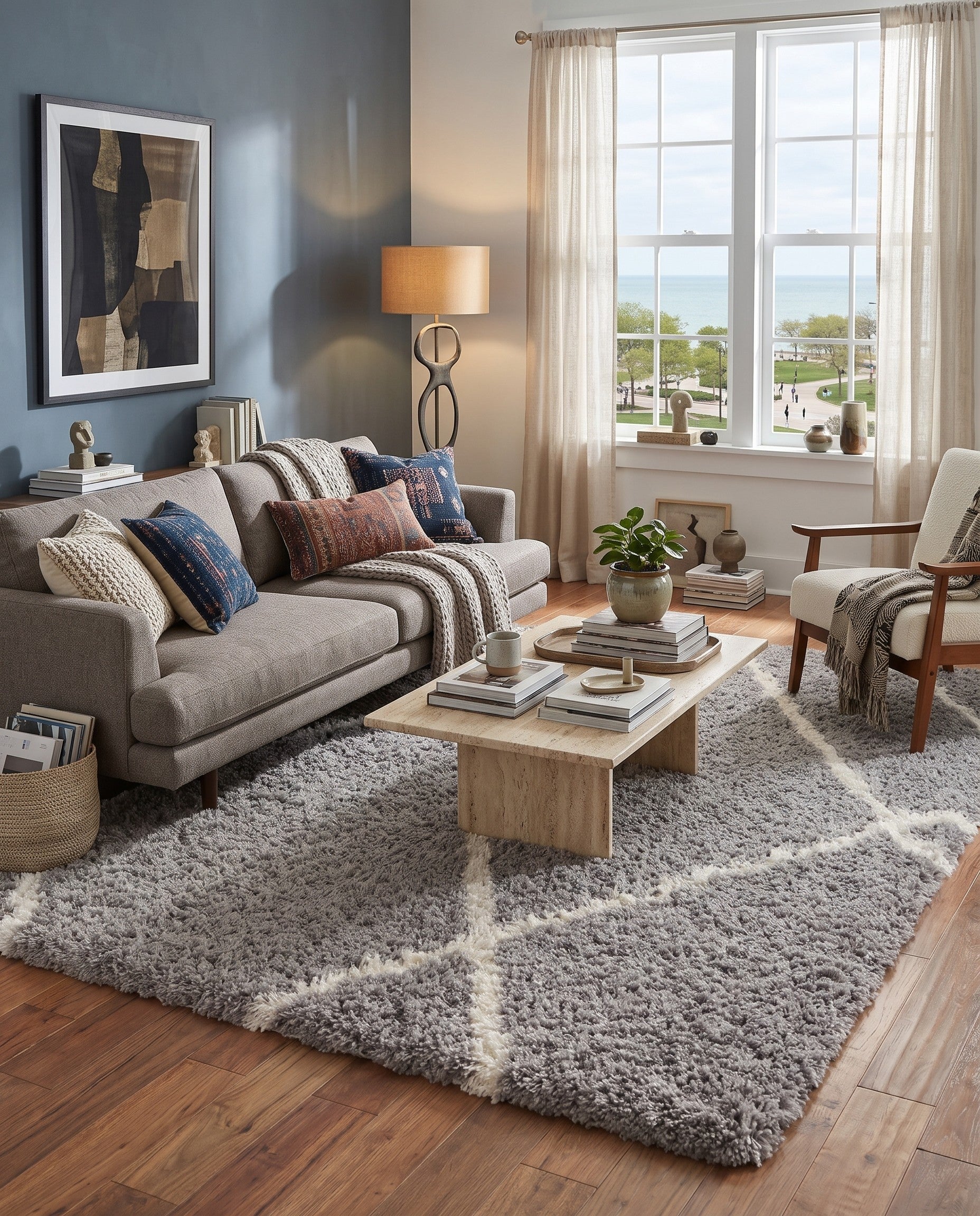 Ash Gray Infinity Shag Rug