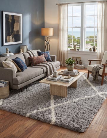 Ash Gray Infinity Shag Rug