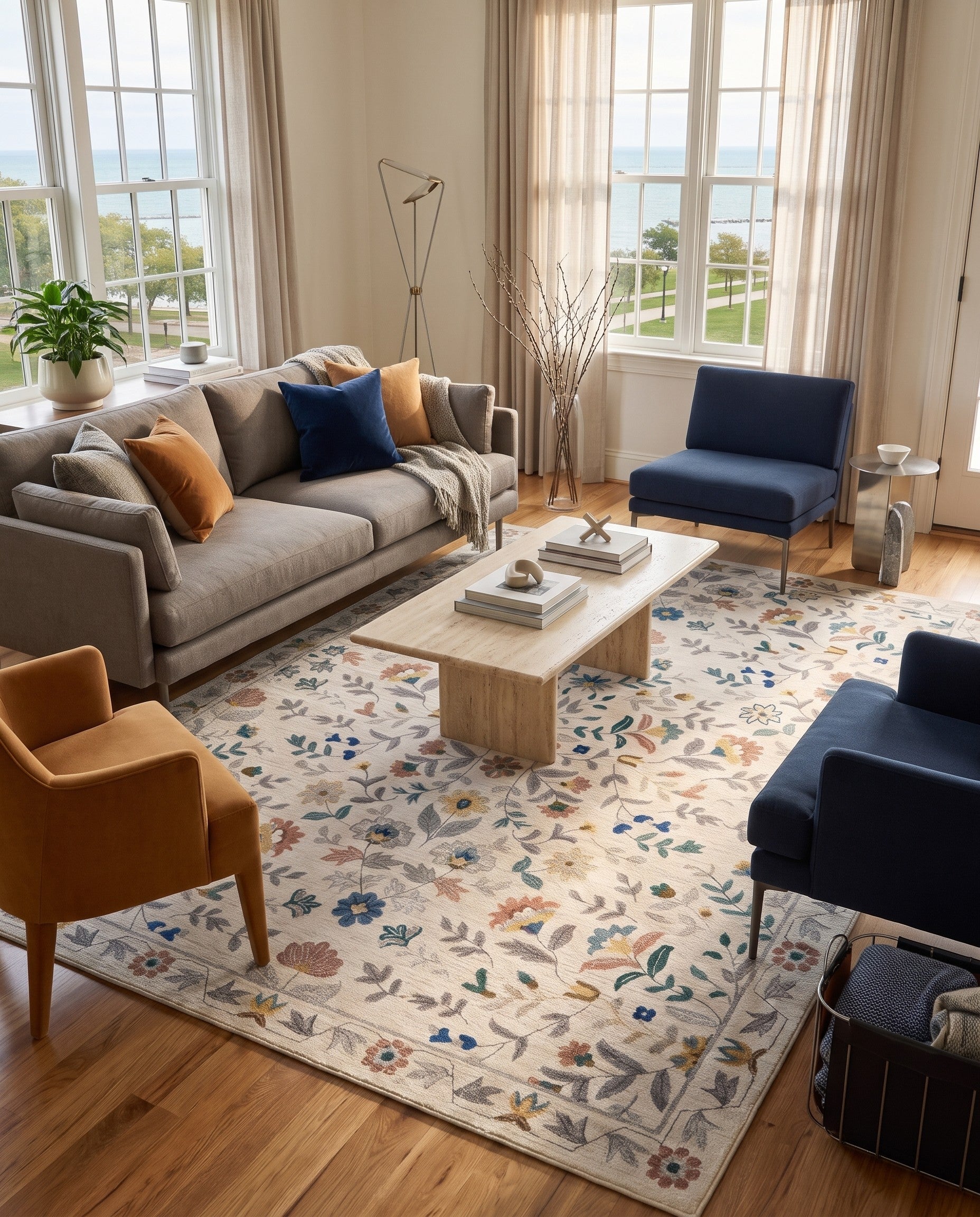 Ivory Blossom Rug