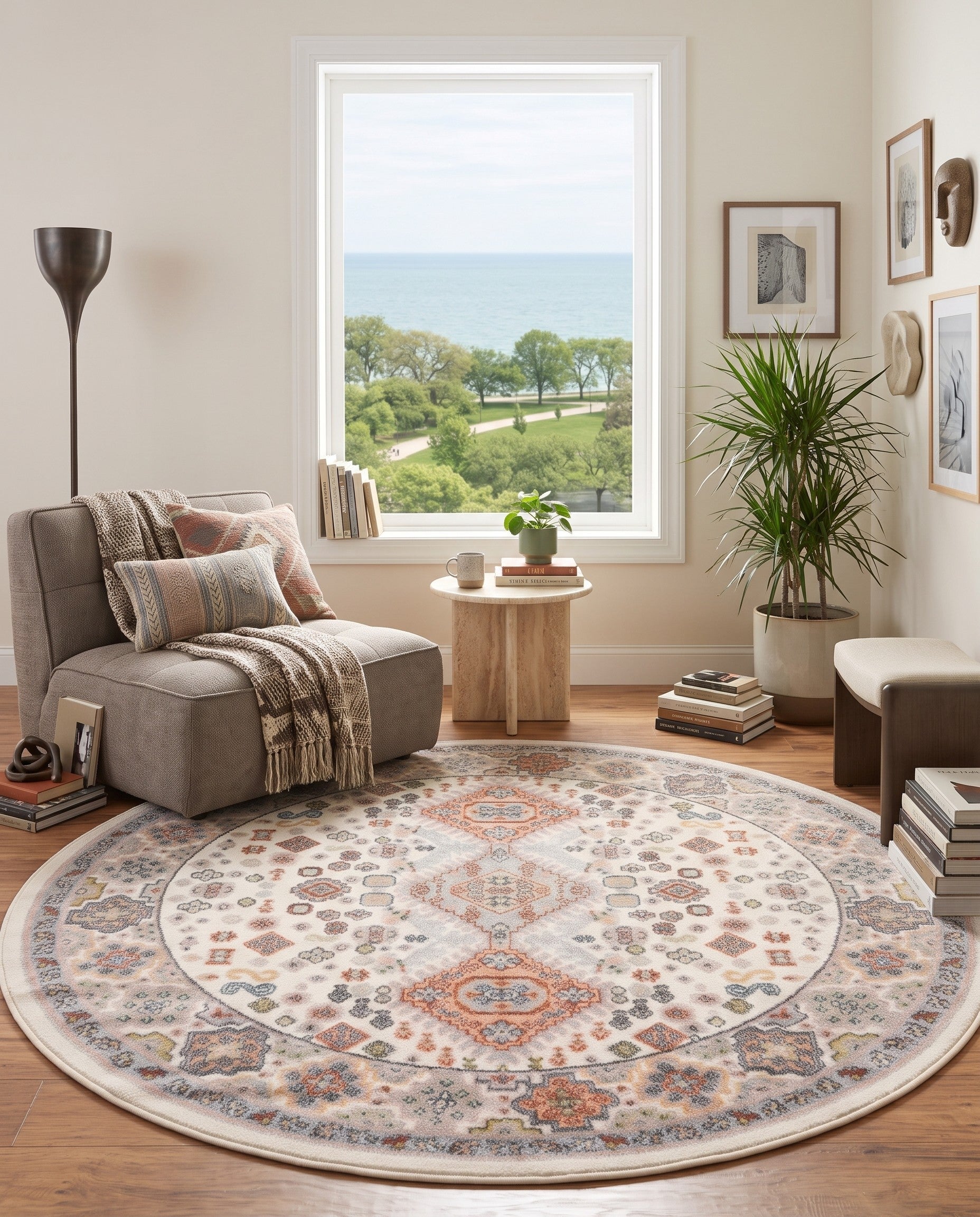 5' 3 x 5' 3 Kamala Washable Round Rug
