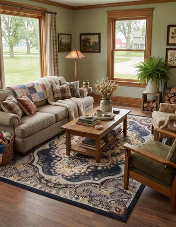 Navy Blue Kamala Washable Rug