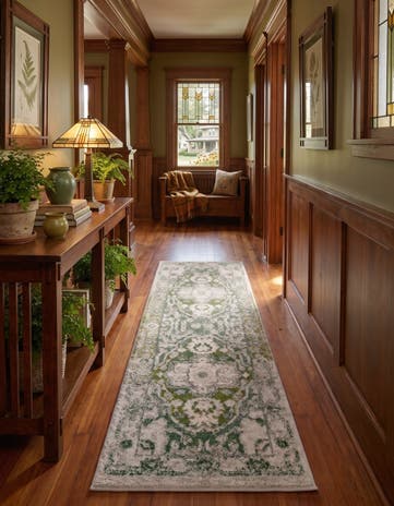 Paste Forest Green Madeline Vintage Runner Rug
