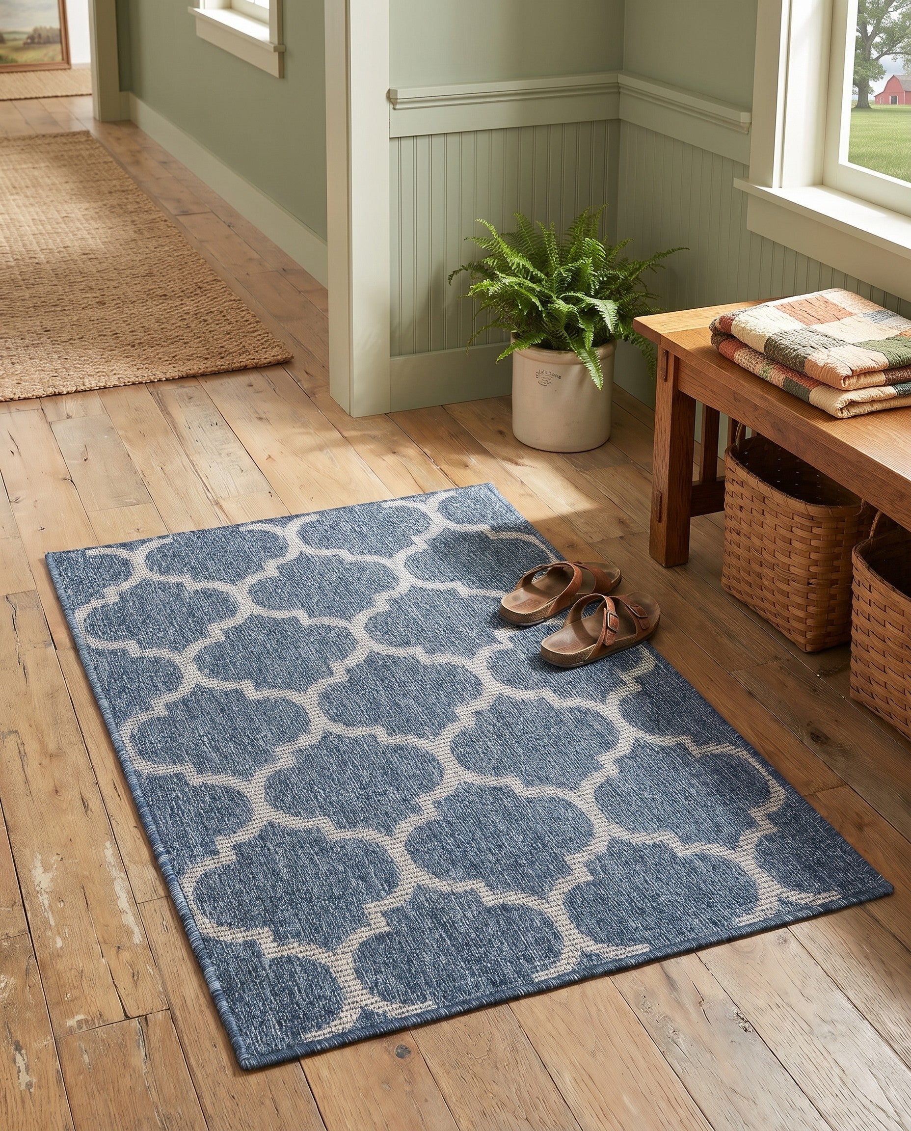2' x 3' Easy-Clean Lattice Indoor / Outdoor Rug