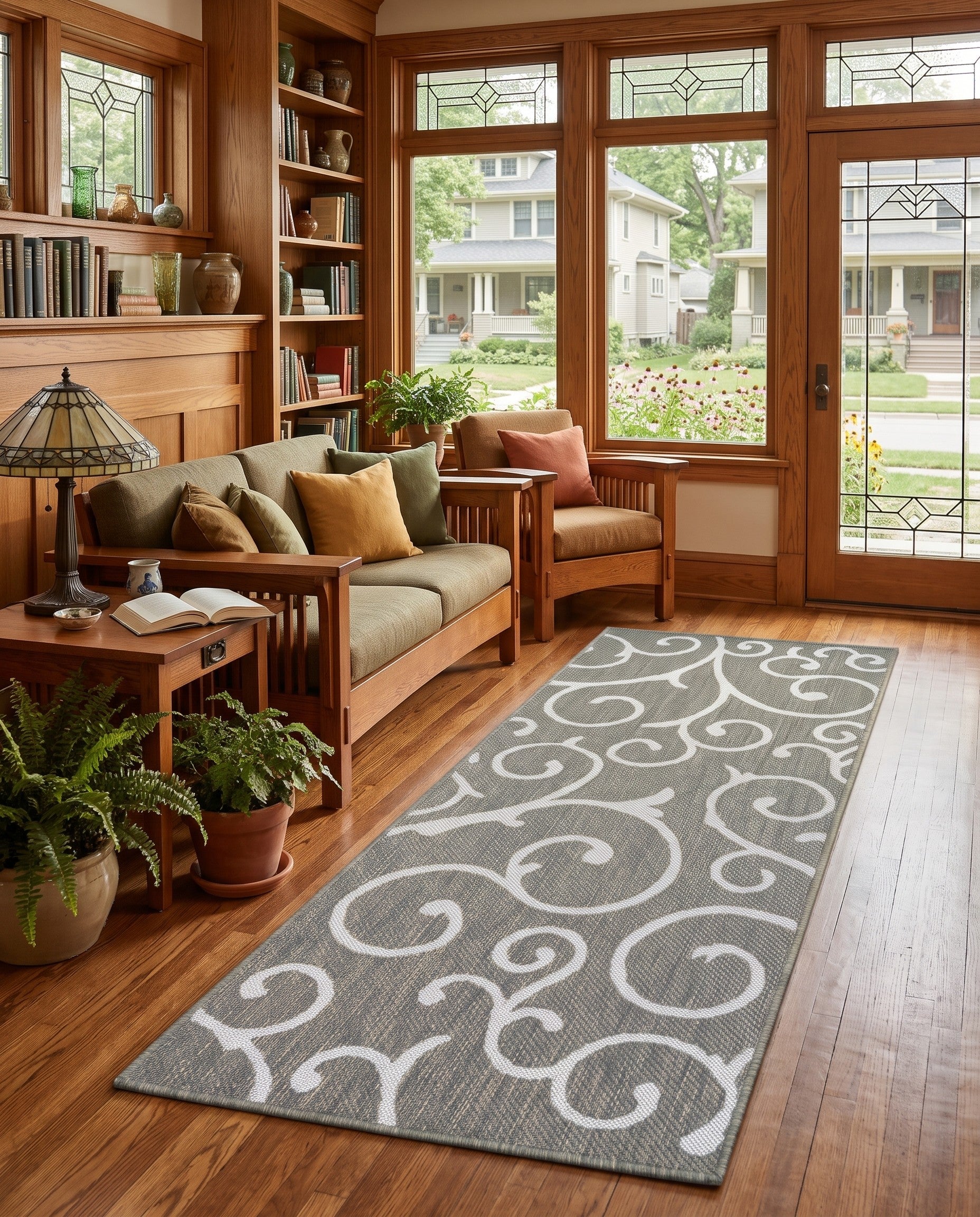 2' x 5' 3 Easy-Clean Callahan Botanical Indoor / Outdoor Runner Rug