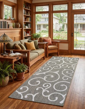 2' x 5' 3 Easy-Clean Callahan Botanical Indoor / Outdoor Runner Rug