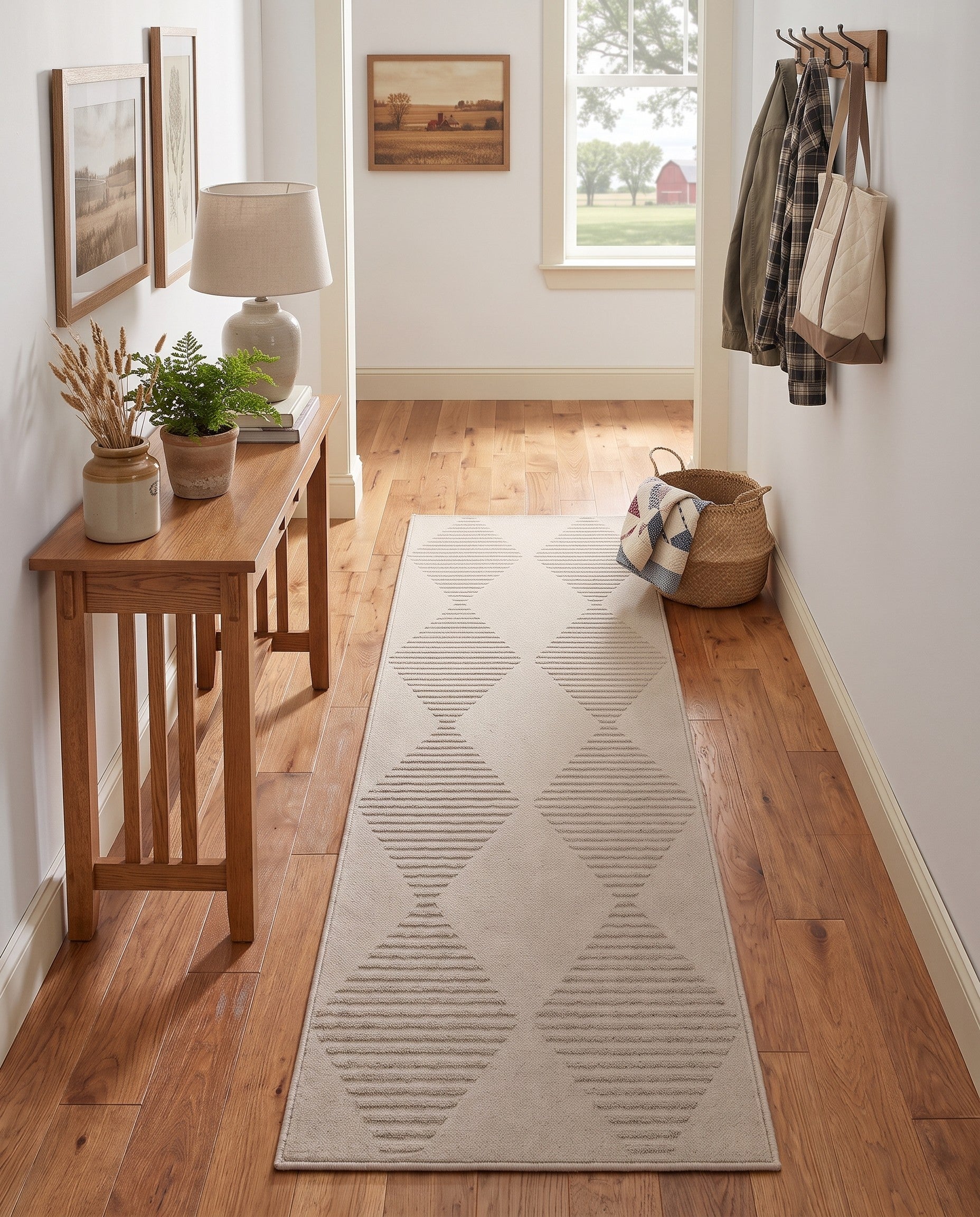 Ivory Contour Runner Rug