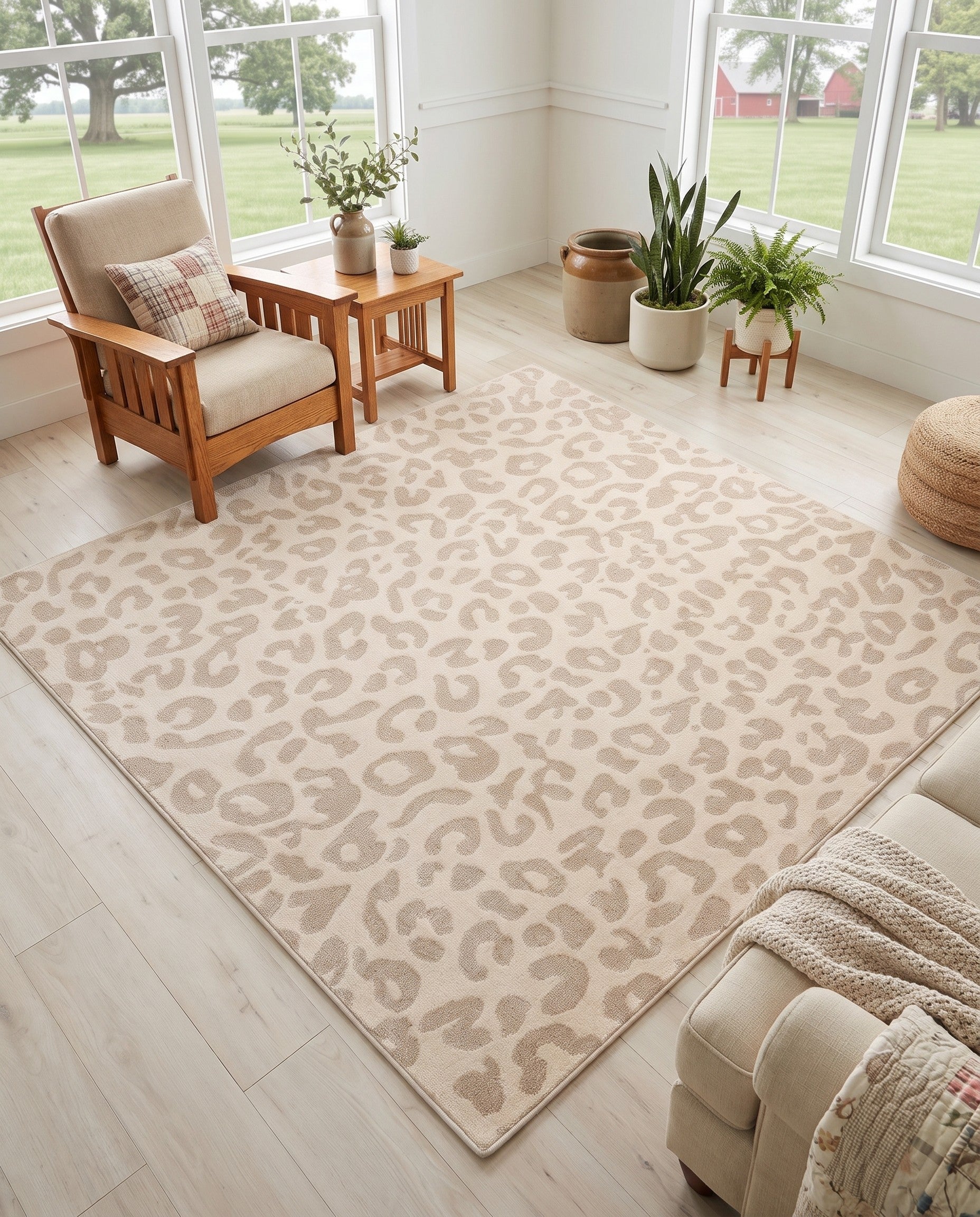 Ivory Contour Square Rug
