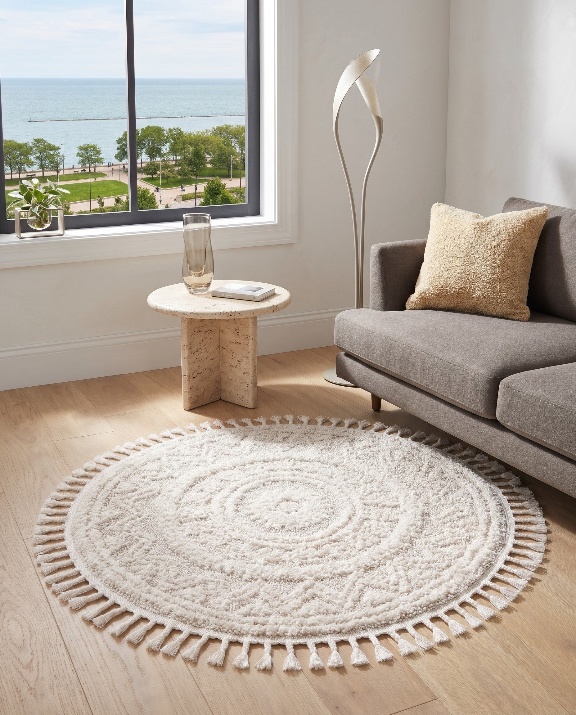 3' 3 x 3' 3 Boho Round Rug