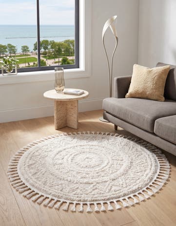 3' 3 x 3' 3 Boho Round Rug
