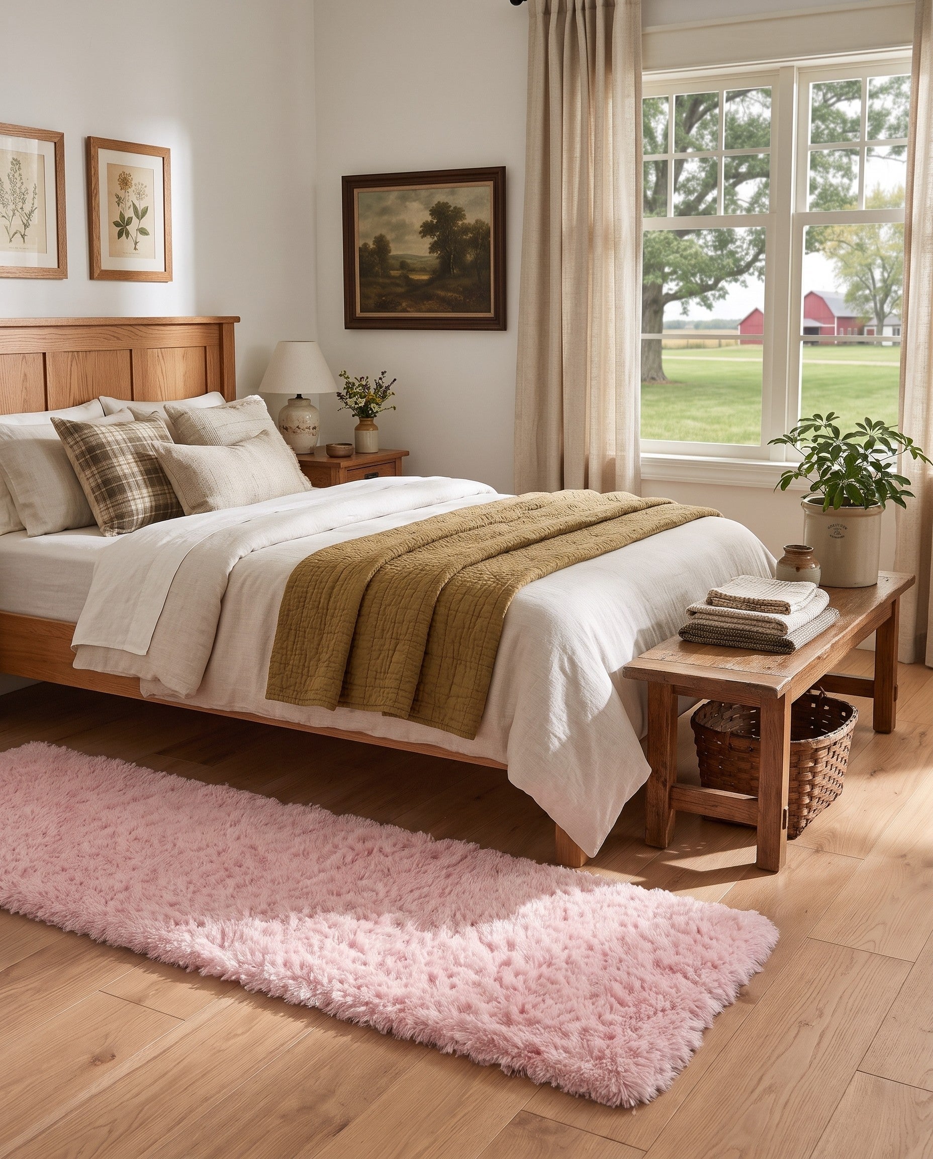Pink Lace Infinity Shag Runner Rug