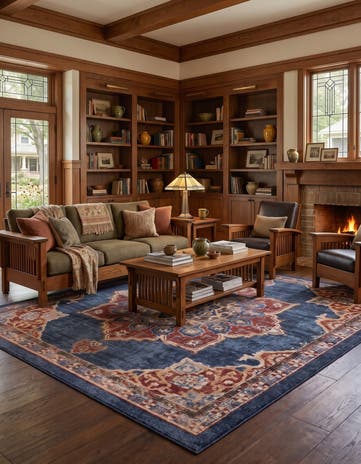Dark Blue Eden Square Rug