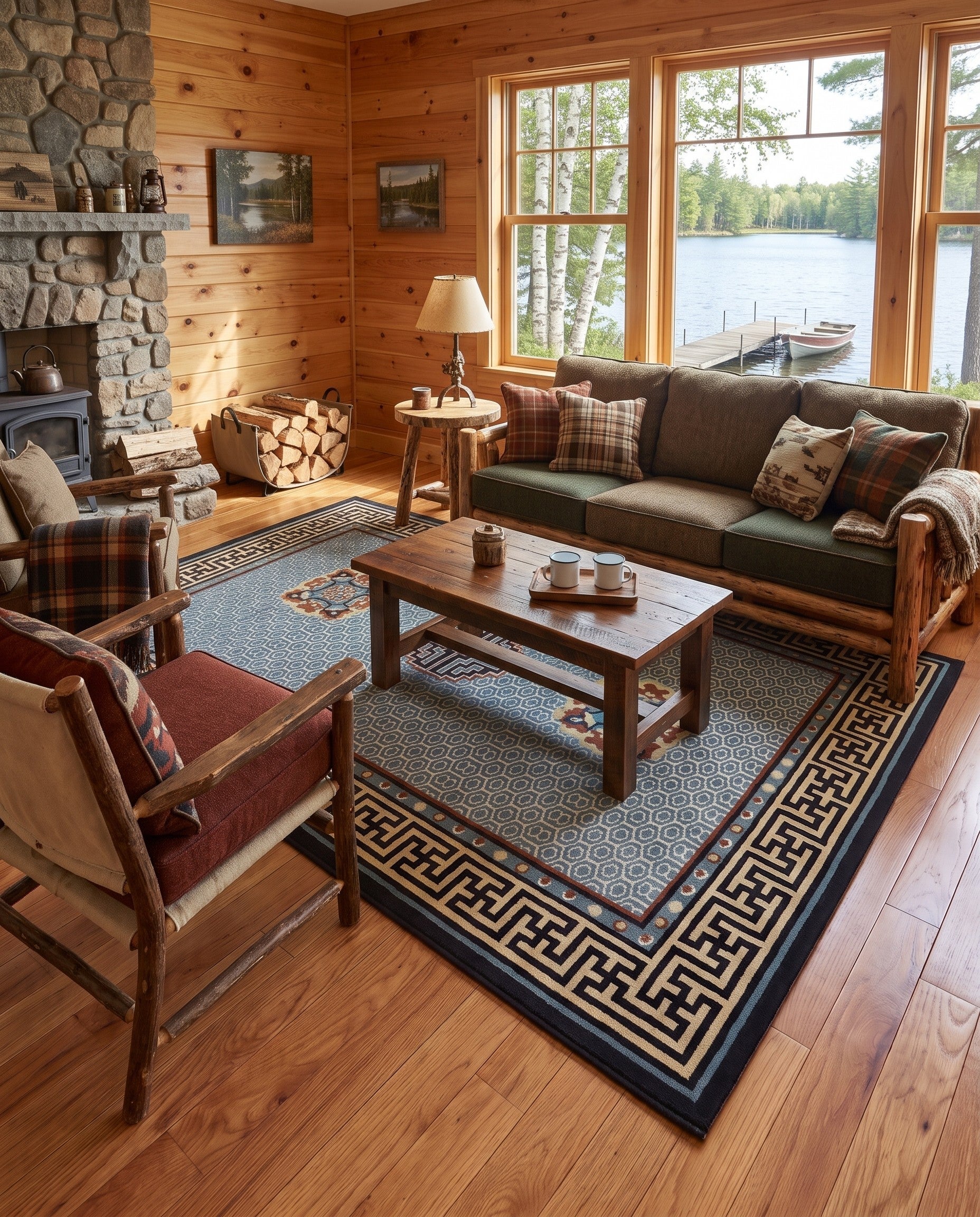 Light Blue Nain Design Rug