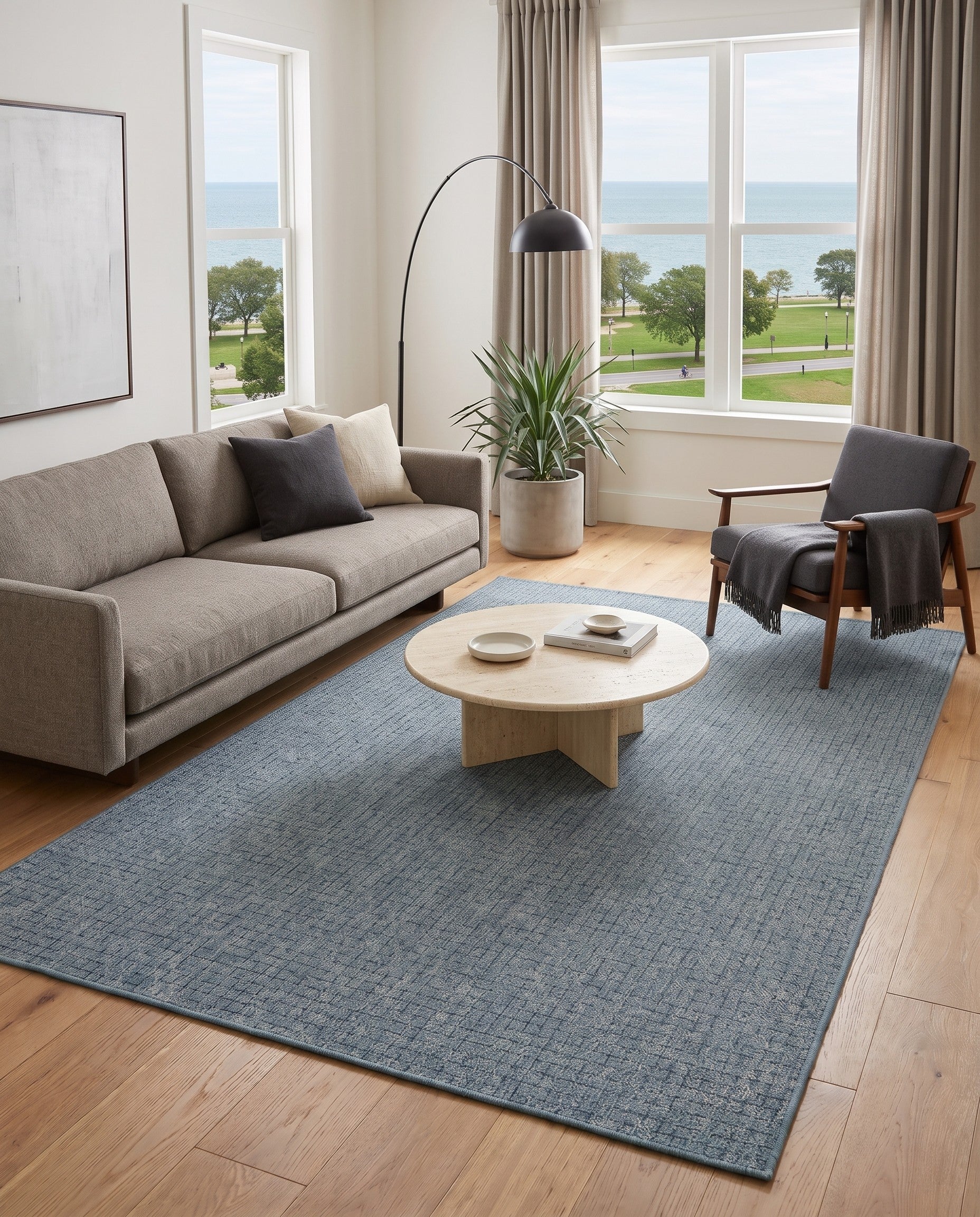 5' 3 x 8' Easy-Clean Checkered Indoor / Outdoor Rug