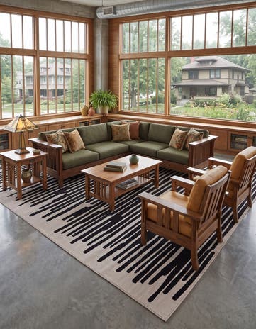 Jill Zarin Black and Ivory Uptown Beekman Place Rug