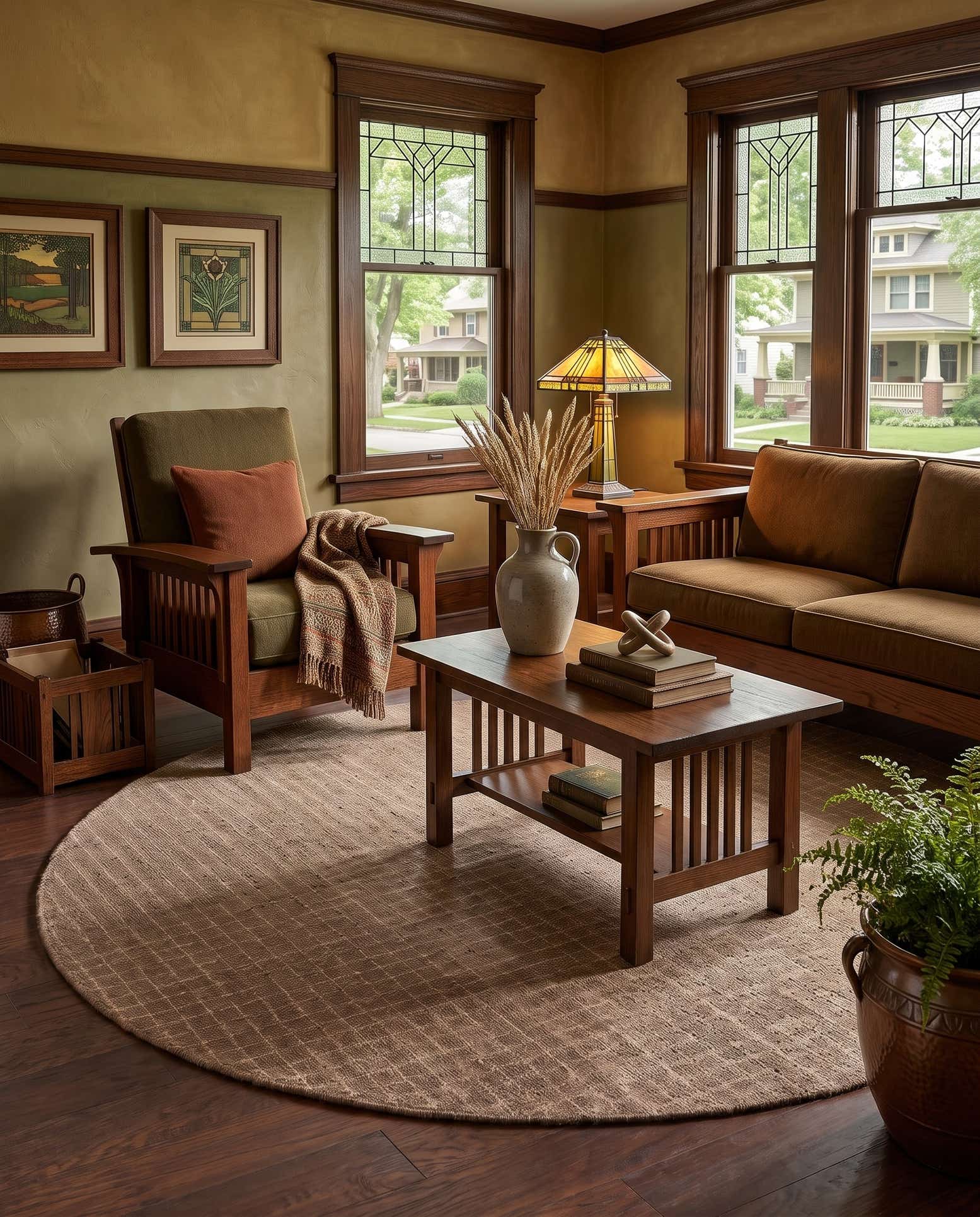 8' x 8' Heritage Line Wool Round Rug