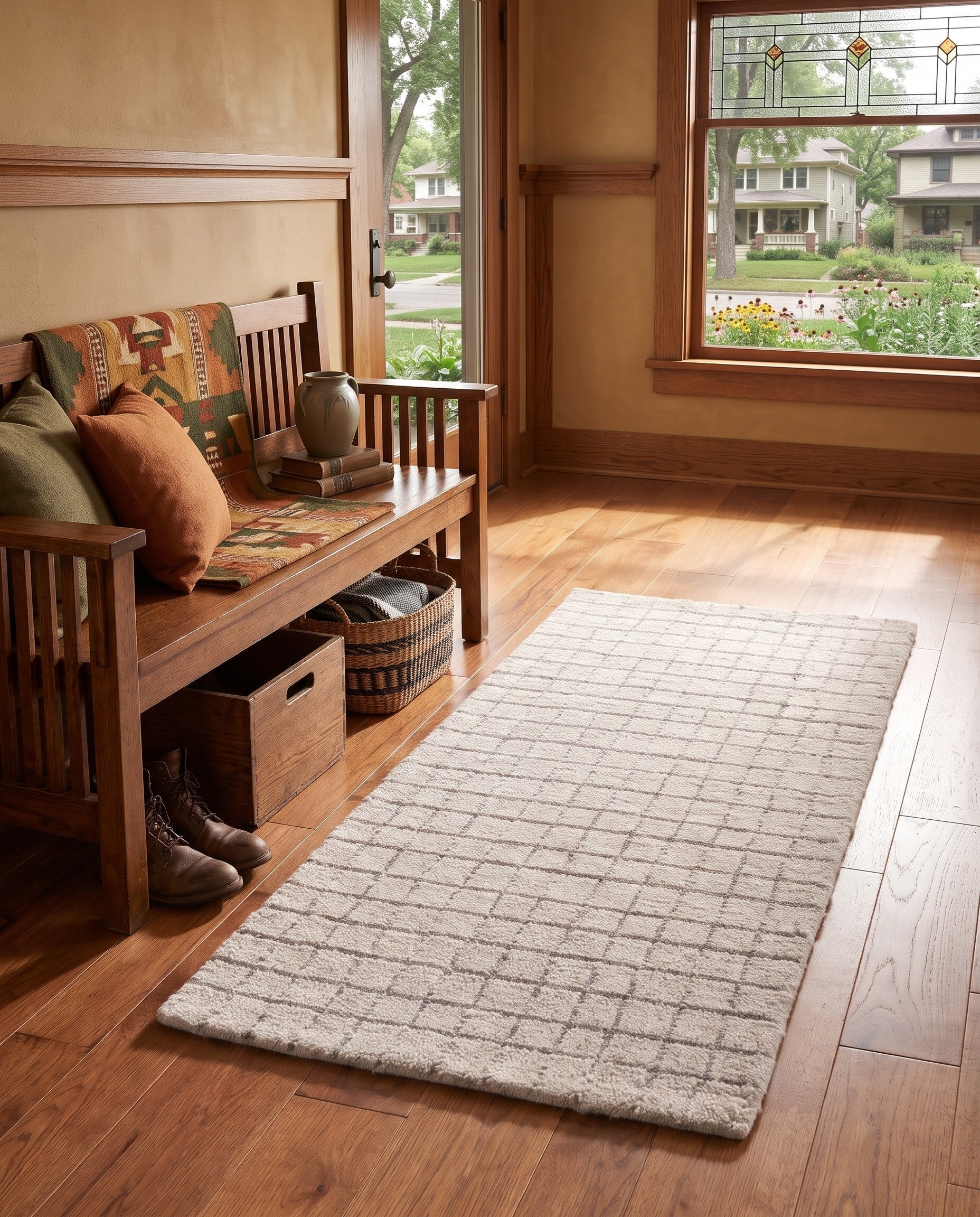 Cashmere Beige Heritage Line Wool Runner Rug
