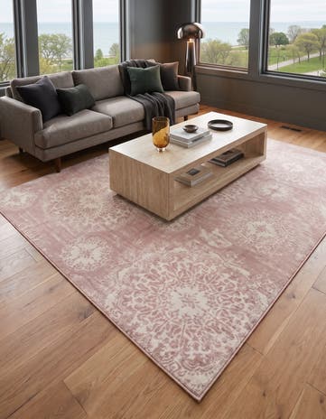 Rose Pink and Ivory Monte Carlo Rug