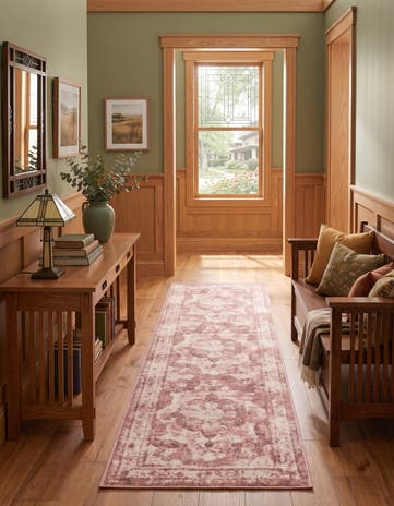 Rose Pink and Ivory Monte Carlo Runner Rug
