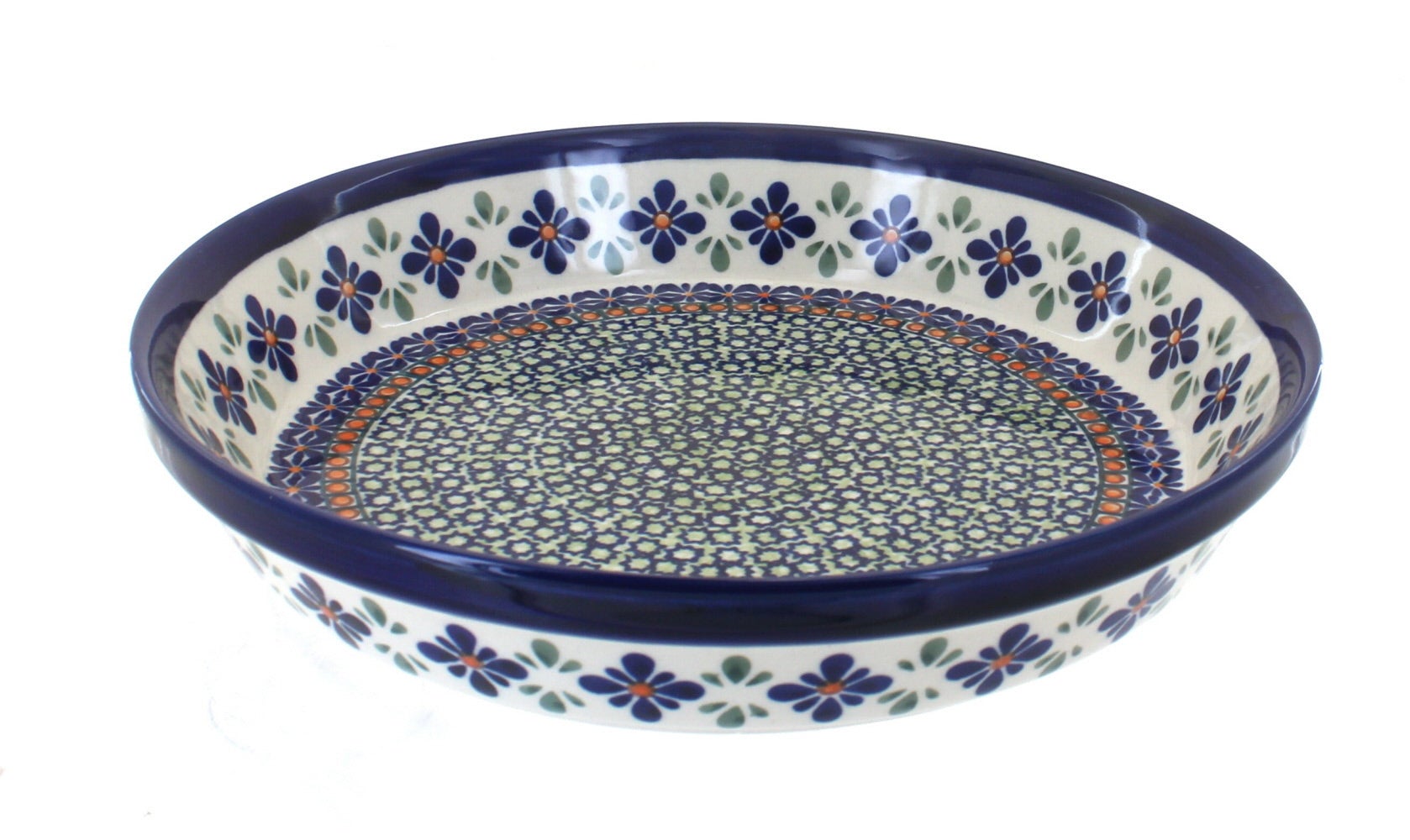 Zaklady Mosaic Flower Pie Plate — Polish Pottery