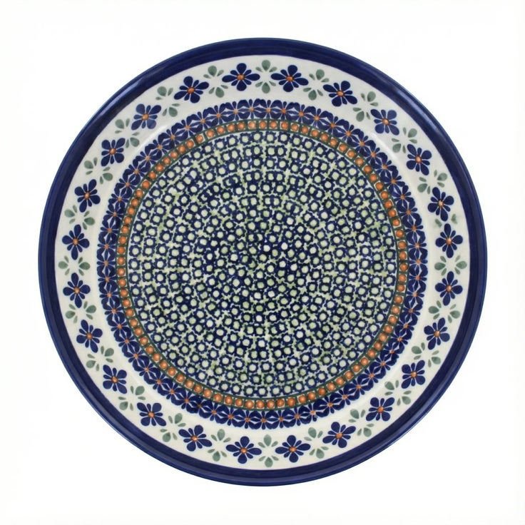 Detail image of Zaklady Mosaic Flower Pie Plate — Polish Pottery
