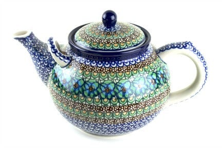 Ceramika Artystyczna Mardi Gras Teapot — Polish Pottery