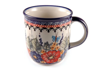 Detail image of Zaklady Floral Butterfly Mug — Polish Pottery