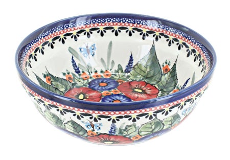 Zaklady Floral Butterfly Dining Plates & Bowls — Polish Pottery