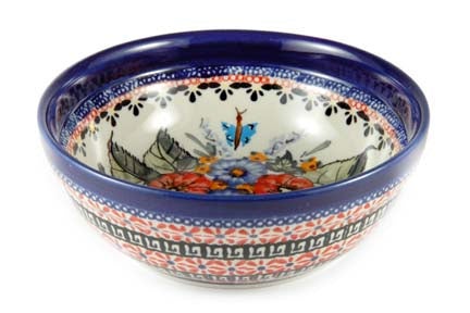 Detail image of Zaklady Floral Butterfly Dining Plates & Bowls — Polish Pottery
