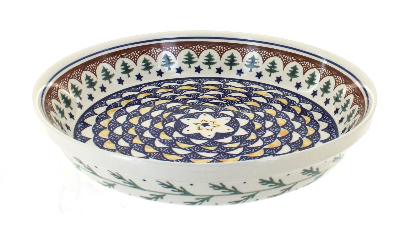 Zaklady Evergreen Pie Plate — Polish Pottery