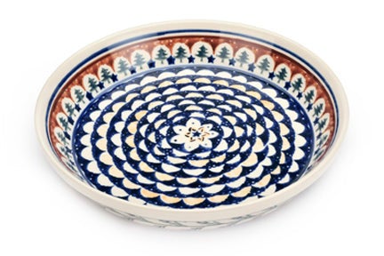 Detail image of Zaklady Evergreen Pie Plate — Polish Pottery