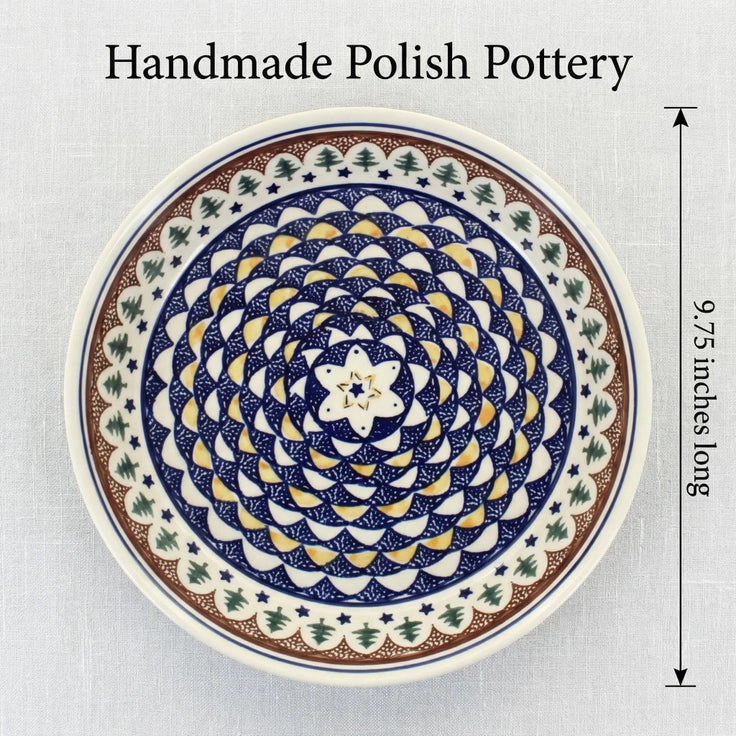 Detail image of Zaklady Evergreen Pie Plate — Polish Pottery