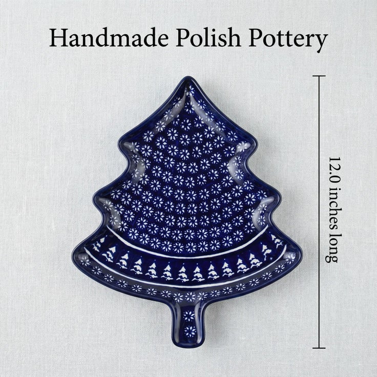 Detail image of Zaklady Winter Nights Medium Serving Piece — Polish Pottery