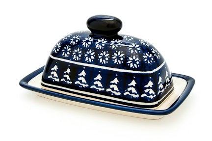 Detail image of Zaklady Winter Nights Butter Dish — Polish Pottery