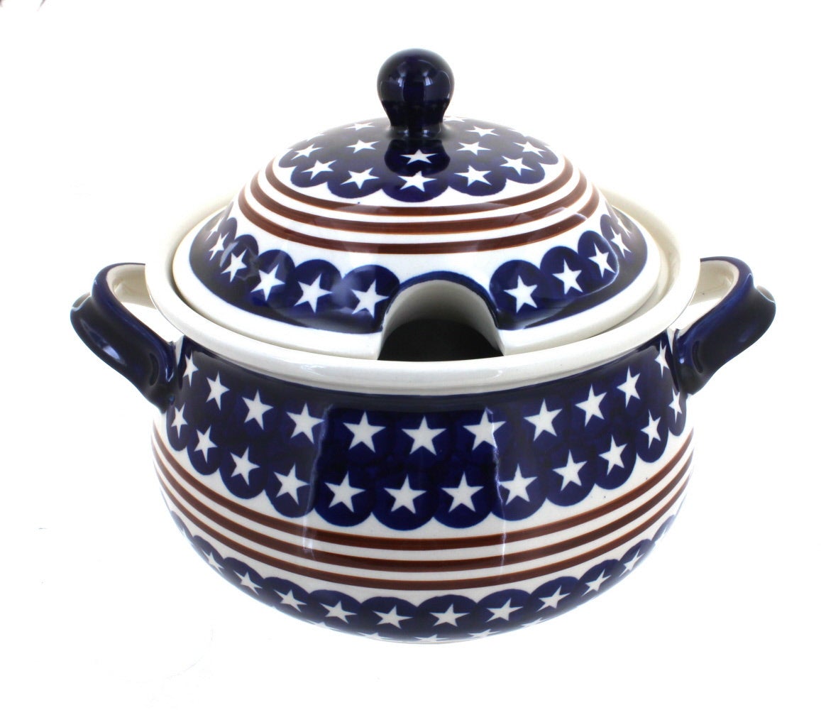 Zaklady Stars & Stripes Large Serving Piece — Polish Pottery
