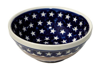 Detail image of Zaklady Stars & Stripes Small Serving Piece — Polish Pottery