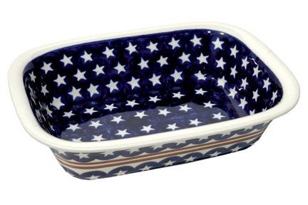 Detail image of Zaklady Stars & Stripes Loaf Baker — Polish Pottery