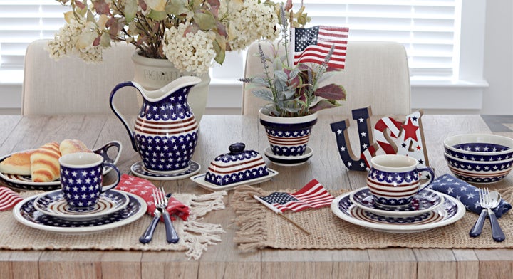 Zaklady Stars & Stripes Dining Plates & Bowls — Polish Pottery
