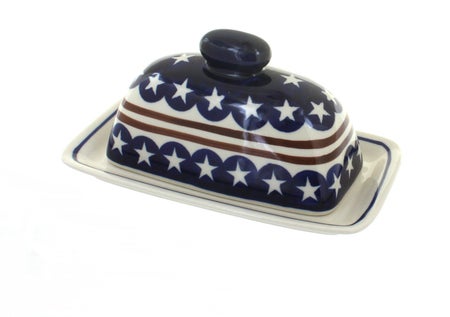 Zaklady Stars & Stripes Butter Dish — Polish Pottery