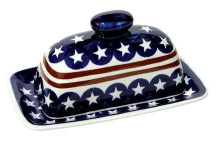 Zaklady Stars & Stripes Butter Dish — Polish Pottery