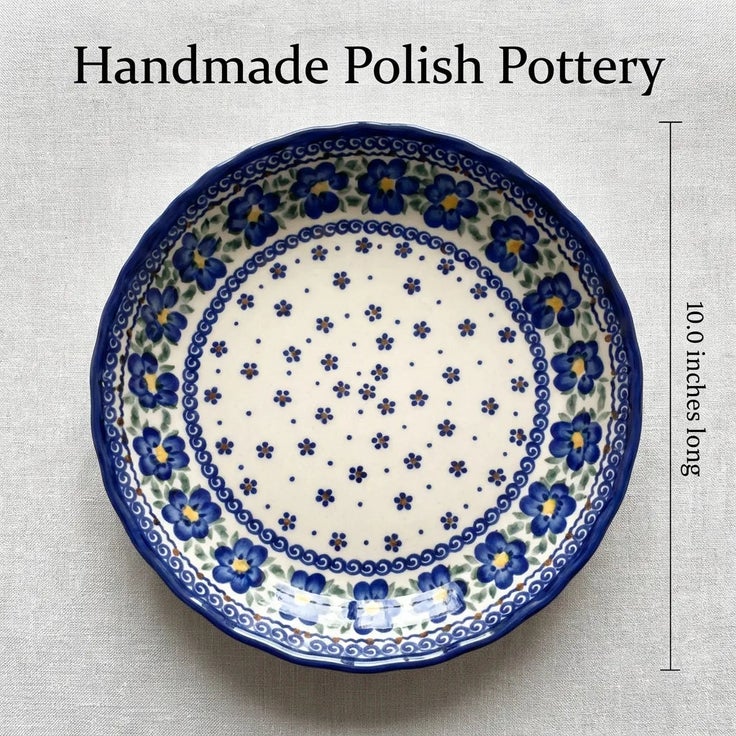 Detail image of Vena Spring Blossom Pie Plate — Polish Pottery