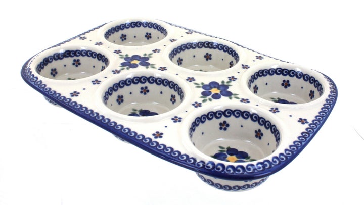 Vena Spring Blossom Muffin Pan — Polish Pottery