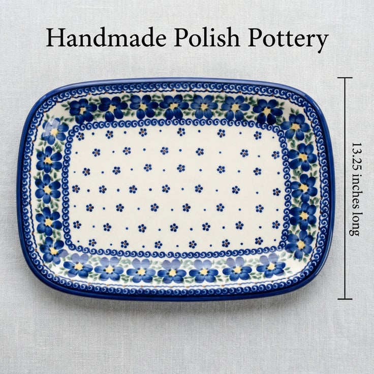 Detail image of Vena Spring Blossom Large Serving Piece — Polish Pottery