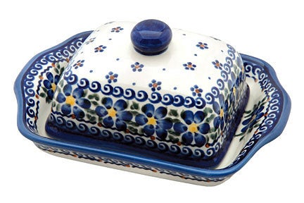 Detail image of Vena Spring Blossom Butter Dish — Polish Pottery