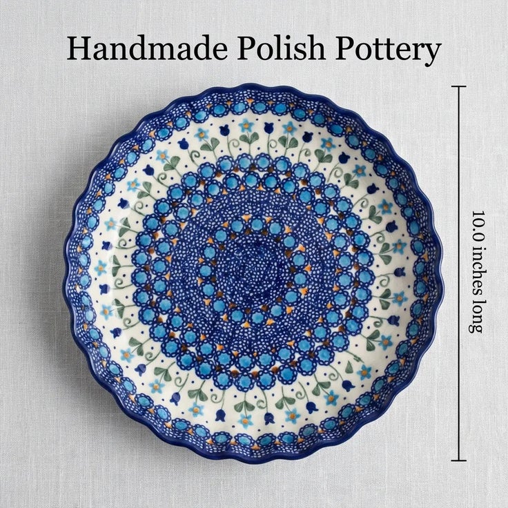 Detail image of Vena Savannah Pie Plate — Polish Pottery