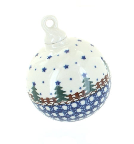 Ceramika Artystyczna Rustic Pines Large Christmas Ball — Polish Pottery